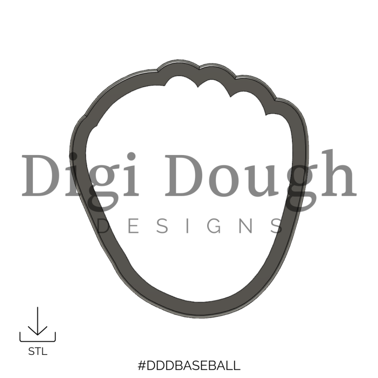 Baseball Mitt Cookie Cutter STL Digi Dough Designs