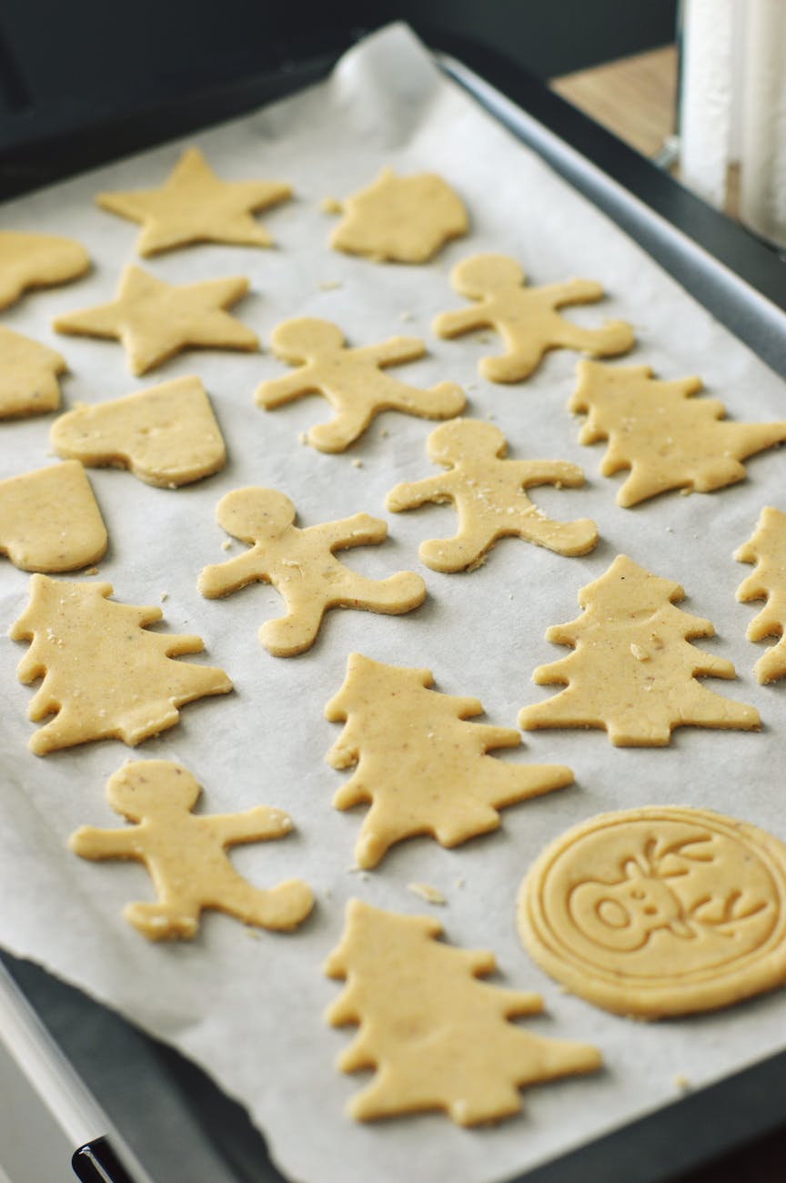 christmas cookies on tray