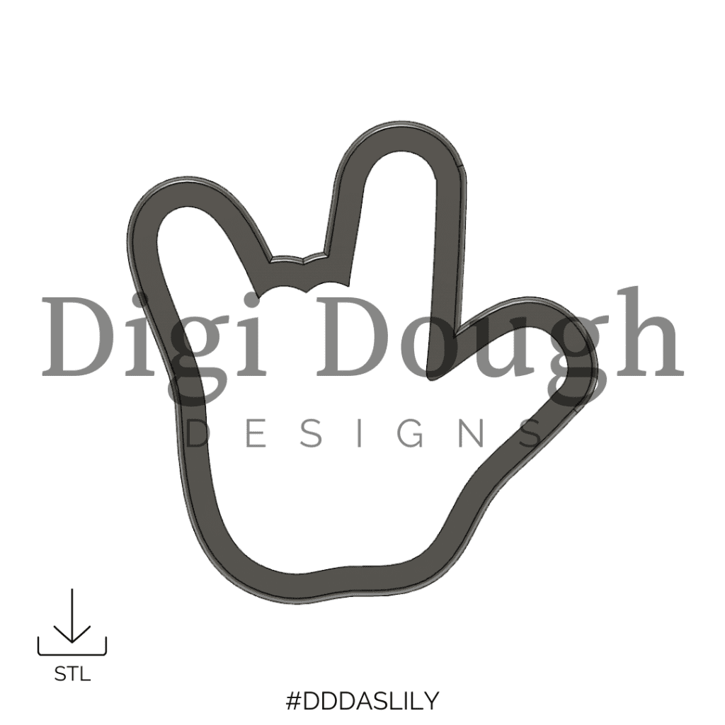 ASL I Love You Cookie Cutter STL Digi Dough Designs