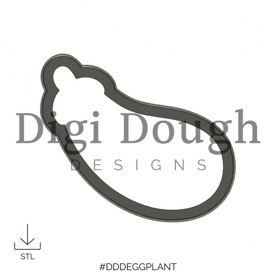 Digi Dough Designs Emoji Eggplant Cookie Cutter STL